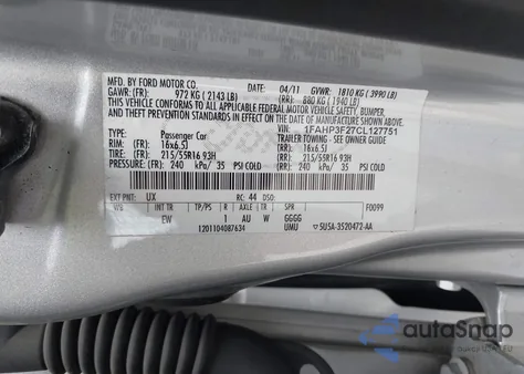 2012 Ford Focus Se from USA, damaged, VIN 1FAHP3F27CL127751